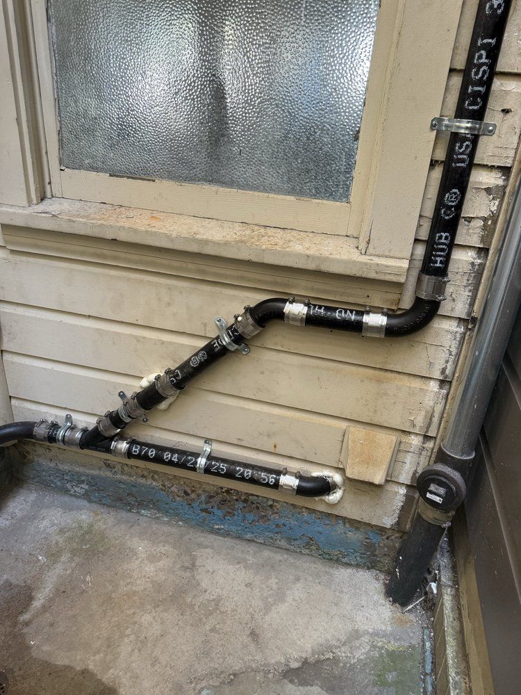 Exterior drain, waste & vent stack repair and reassembly